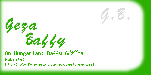 geza baffy business card